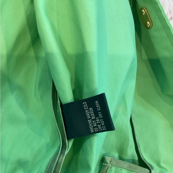 LAUREN RALPH LAUREN PARROT LIME GREEN TRENCH COAT SZ. PS - Picture 10 of 10